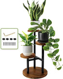 AUGOSTA 3 Tier Plant Stand, Tall Metal Wood Shelf Holder for Indoor, Outdoor Display Rack Flower Pot Stand for Corner Living Room Balcony Garden Patio by GreenHaven Gardens