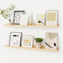 Picture Ledge Shelf, Solid Pine Wood Floating Shelves Set of 2, 32 Inches Nursery Book Shelves for Toys Storage, Kids Bookshelf Wall Mounted for Living Room Decor Photo Frames, Unfinished Natural by TinyTreasures Baby Boutique
