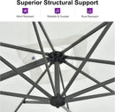 PURPLE LEAF 9 Feet Patio Umbrella Outdoor Cantilever Square Umbrella Aluminum Offset Umbrella with 360-degree Rotation for Garden Deck Pool Patio, White by GreenHaven Gardens