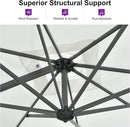 PURPLE LEAF 8 Feet Square Cantilever Umbrella Patio Umbrella with Base Outdoor Umbrella Aluminum Offset with 360-degree Rotation for Garden Deck Pool Patio White by GreenHaven Gardens