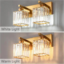 Modern Bathroom Vanity Light 2-Lights Gold Crystal Bathroom Wall Light Vanity Light Fixtures，12.59-inch Modern Minimalist Design by CozyNest Decor
