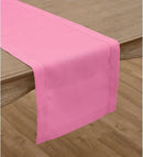 Solino Home Linen Flamingo Pink Table Runner 144 Inches Long - 100% Pure Linen Extra Long Table Runner 14 x 144 Inch for Halloween - Classic Hemstitch by CozyNest Decor