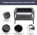 Outdoor Furniture Sectional Sofa L Shaped Couch - Patio Wicker Furniture Set with Coffee Table, 3 Piece Rattan Patio Conversation Sets with Gray Cushion for Deck Backyard Sunroom by GreenHaven Gardens
