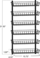 SWOMMOLY Adjustable Wall Mount Spice Rack, 6-Tier Dual-use (Multi-use) Organizer, Black by CozyNest Decor