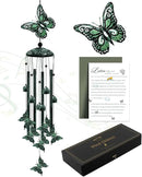 Wind Chimes for Outside, 33" Butterfly Wind Chimes Outdoor, Gifts for Women Mom Grandma Birthday, Gift for Garden Porch Patio Home Decor (Green) by CozyNest Decor