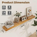 Axeman 48 inch Floating Shelves for Wall - 8'' D Live Edge Rustic Solid Elm Wood Floating Shelves Wall Mounted, Hanging Shelves with Invisible Bracket for Living Room Bedroom Kitchen, Natural by CozyNest Decor