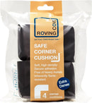 Roving Cove HeftyFit Corner Protector for Baby (4 Large Corners), Heavy-Duty Soft Rubber Foam Furniture Corner Bumper Guards, 3M Adhesive Pre-Taped, Onyx Black by TinyTreasures Baby Boutique