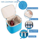 Breastmilk Cooler Bag with Ice Pack Fits 6 Baby Bottles Up to 9 Ounce, Baby Bottle Bag with Shoulder Strap for Nursing Mom Daycare, Blue by TinyTreasures Baby Boutique