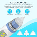 Electric Nasal Aspirator for Baby, Nose Aspirator for Toddlers, Rechargeable Baby Nose Sucker, Nose Cleaner with 3 Silicone Tips, 5 Suction Levels, Music and Light Soothing Function，Blue by TinyTreasures Baby Boutique