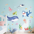Supzone Under The Sea Wall Decals Ocean Whale Shark Turtle Seaweed Wall Stickers for Kids Toddlers Bedroom Living Room Baby Nursery Wall Decor by TinyTreasures Baby Boutique