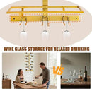 10 Bottle Wall Mount Wine Rack with Wine Glass Holder, Metal Wine Wall Rack, Wall Racks for Wine Bottles Display and Storage, Hanging Bottle Organizer for Living Dining Room Wine Cellar Bar (Gold) by CozyNest Decor
