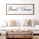 Sweet Dreams Wall Decor Above Bed 32x12 Inch Large Master Bedroom Hanging Wood Rustic Framed Farmhouse Sweet Dreams Sign Guest Room Aesthetic And Minimalist Over Bed Wall Art（Wood White） by CozyNest Decor