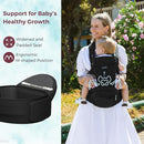 Momcozy Baby Carrier with Hip Seat, 2-in-1 Forward-Facing Carry for Active Babies, Detachable Hands-Free Infant Carrier up to 44lbs, All Seasons Toddler Carrier Fits Waist Sizes up to 45 Inches, Black by TinyTreasures Baby Boutique