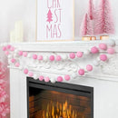 TBD Decor 2pk Pink Pom Pom Garland 13FT 4cm Large Felt Ball Garland Shower Decorationsfor Mantle,Indoor Holiday Wedding Birthday Gender Reveal Party Supplies by CozyNest Decor