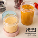 KeaBabies 4pk 8oz & 4pk 4oz Glass Baby Food Containers with Lids - Leak-Proof,Microwavable Small Glass Jars,Baby Purees & Toddler Snack Storage Containers,BPA-Free,Dishwasher & Freezer Safe(Musk Dusk) by TinyTreasures Baby Boutique