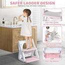 Orzbow Potty Training Seat, 2-IN-1 Toddler Potty Training Toilet with Step Stool, Stability Toilet Seat for Boys Girls with Splash Guard and Anti-Slip Pad, Adjustable Ladder & Potty Seat Height, Pink by TinyTreasures Baby Boutique