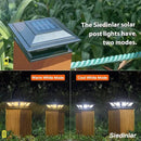 SIEDiNLAR Solar Post Lights Outdoor 2 Modes LED Deck Fence Cap Light for 4x4 5x5 6x6 Posts Patio Garden Decoration Warm White/Cool White Lighting Black (2 Pack) by GreenHaven Gardens