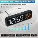 Peakeep Digital Alarm Clock Large Display for Bedrooms with Calendar, Auto DST, Desk Clock Electric Plug in for Living Room, Battery Backup, USB Port, 5 Dimmers by CozyNest Decor