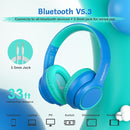 Active Noise Cancelling Headphones for Kids, 60H Playtime, Wireless Bluetooth Over-Ear Blue Headset Built-in Microphone for Home/School/Travel/Party - Includes Portable Case by TinyTreasures Baby Boutique