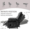 Dual Motor Power Lift Recliner Chair for Adult & Elderly, Infinite Position Lay Flat Lift Chair with Heat & Massage, Cup Holder, Lumbar Pillow, Wireless Charger, USB Ports, Leather (Silver Grey) by CozyNest Decor