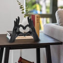 Accessoryway Black Heart Hands Decor Sculpture,Small Love Finger Gesture Decorative Sculpture for Wedding Dresser Shelves Desktop Knick Knacks Home Decor & Ring-Holder Display Stand by CozyNest Decor
