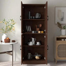 Brown Kitchen Pantry, 71" Tall Cabinet with Doors, Hutch with Storage for Dining Room by CozyNest Decor