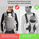 New Upgrade Ergonomic Baby Carrier Newborn Toddler Wrap Carrier,Hands Free Baby Sitting Sling,Breathable,Perfect for Infants/Chest Sling for Babies Shower Gift (Striped Dark Grey, Upgrade-with Belt) by TinyTreasures Baby Boutique