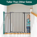 BABELIO 36 Inch Tall Metal Baby Gate, 29-48" Auto Close Pressure Mounted Dog Gate, Gray by TinyTreasures Baby Boutique