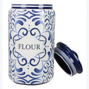 Young's Inc. 4 Pcs Set Talavera Ceramic Canisters- Storage Container for Kitchen and Bathroom - Beautiful Home Decor Accent to Store Food, Coffee, Tea, and More - White, Blue