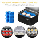NCVI Breastmilk Cooler Bag with 2 Ice Pack, Breast Pump Bag with Cooler Fits 6 Bottles, Double Layer Breast Milk Baby Bottle Cooler Bag, for Travel, Nursing Mom Daycare, Work, Picnic (Black) by TinyTreasures Baby Boutique