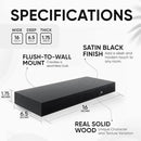 Homeforia 16 inch Black Floating Shelves, High End Solid Real Wood 16inch Bathroom Floating Shelves for Wall Mounted, 16in Wooden Small Floating Shelf, Heavy Duty Bracket, 16 X 6.5 X 1.75 in, Set of 3 by CozyNest Decor