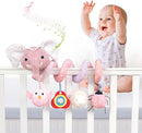 Jollybaby Baby Car Seat Stroller Toys, Plush Activity Hanging Spiral Activity Pram Crib with Music Box, Rattles, Squeaker for Babies Infant Boys Girls(SZ Pink Elephant) by TinyTreasures Baby Boutique