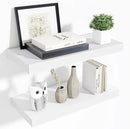 Fun Memories 24 Inch Floating Shelves Wall Mounted, 10 Inch Deep Wall Shelves, 24 x 10 Floating Shelf for Living Room Bathroom Bedroom, White, Set of 2 by CozyNest Decor