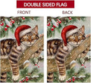BLKWHT Winter Cat House Flag 28 x 40 Vertical Double Sided Christmas Holiday Outside Decorations Burlap Yard Flag BW738-40 by GreenHaven Gardens