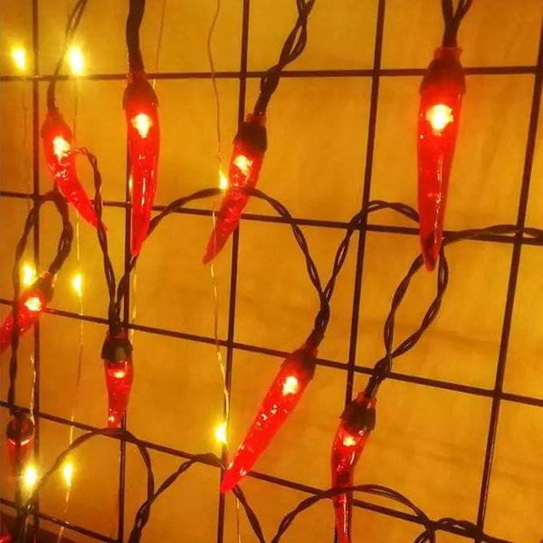 Solar Red Chili String Lights, 200 LED Chili Shape Fairy String Lights Solar Operated String Lights for Wedding, Chinese New Year,Spring Festival,Party Decoration,Christmas, photo 2 of 7