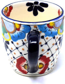 Encantada Handmade Hand-Painted Authentic Mexican Pottery Mugs (1-Pack, Dots & Flowers) by CozyNest Decor