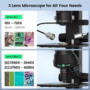 JL246PS 3 Lens 7'' HDMI Digital Microscope 4000X, Biological Microscope for Adults Kids with Prepared Slides, UHD 2160P Video, Full Coin Microscope for Error Coins, Windows Compatible, 32GB by TinyTreasures Baby Boutique