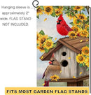 BLKWHT Summer Sunflowers Cardinal Bird Garden Flag 12x18 Vertical Double Sided Yellow Flowers Spring Farmhouse Holiday Outside Decorations Burlap Yard Flag BW815 by GreenHaven Gardens