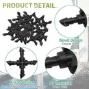 Connectors Automatic Drip Irrigation Kit Fit for 1/4 Inch Drip Irrigation Tubing Drip Line Cross Connectors for Garden Lawn Flower Pot (4-Way) by GreenHaven Gardens