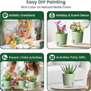 4 inch Self Watering Pots for Indoor Plants, 5 Pack Small Flower Plant Pots with Drainage Holes and Clear Reservoirs, Visible Water Level, Plastic Planters with Wicking Rope, Green by GreenHaven Gardens