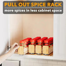SpaceAid Bamboo Pull Out Spice Rack Organizer for Cabinet, Heavy Duty Slide Out Seasoning Kitchen Pantry Sliding Vertical Organization, 10.1" Wide, 4 Drawers(2" Wide), 1-Tier, Natural by CozyNest Decor
