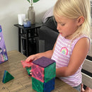 CreateOn Crayola Glitter Magnetic Tiles, Building Set for Kids, Magnetic Tiles, Kids’ Building Toys, STEM & Montessori Toys for Boys and Girls Ages 3+, 24-Piece Set (Glitter) by TinyTreasures Baby Boutique