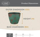 Classic Home and Garden Vogue Planter Pots w/Pottery Quality Finish - Modern Indoor & Outdoor Flower Pots - UV-Resistant Porch Planters - Decorative Pot for Flowers & Herbs (8” Patina Copper) by CozyNest Decor