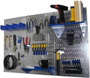 Wall Control Pegboard Organizer 4 ft. Metal Pegboard Standard Tool Storage Kit with Galvanized Toolboard and Blue Accessories by GreenHaven Gardens