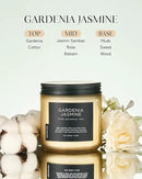 M&SENSE Gardenia Jasmine Scented Candle - 11.6oz Natural Soy Wax Clean Non Toxic 70-Hour Burn, 2-Wick Aromatherapy Candle for Bath & Office - Highly Scented Housewarming Gift for Mom Teacher Friends by CozyNest Decor