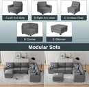 L Lengend Vansen Modular Sectional Sofa U Shaped Couch with Ottoman Modern Reversible Corner Sectional Couch for Living Room (Dark Grey, U Shaped Sofa-2) by CozyNest Decor