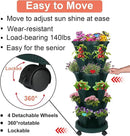 Vertical Planter, 6 Tier Stackable Strawberry Planter with Garden Tool Set, Movable Indoor/Outdoor Garden Herb Pot for Growing Vegetables and Succulents, Green by CozyNest Decor