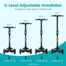 TONBUX Kids Scooter for Age 3-12, Toddler Scooter with 4 Adjustable Heights, Light Up 3-Wheels Scooter, Shock Absorption Design, Lean to Steer, Balance Training Scooter for Kids by TinyTreasures Baby Boutique