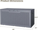 JUMMICO 100 Gallon Resin Deck Box, Waterproof Outdoor Storage Box with Lockable Lid for Garden Tools, Patio Cushions (Gray) by CozyNest Decor