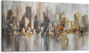 New York City Wall Art - Modern Abstract Wall Art for Living Room, Office & Bedroom Cityscape & Paintings for Bedroom brooklyn bridge Wall Art Pictures Wall Decor Chicago Artwork for Walls 29×58IN by CozyNest Decor